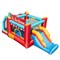 Ice Cream-Themed Inflatable Bounce House with Slide and Basketball Hoop Ball Pit Toss Rings for Boys and Girls